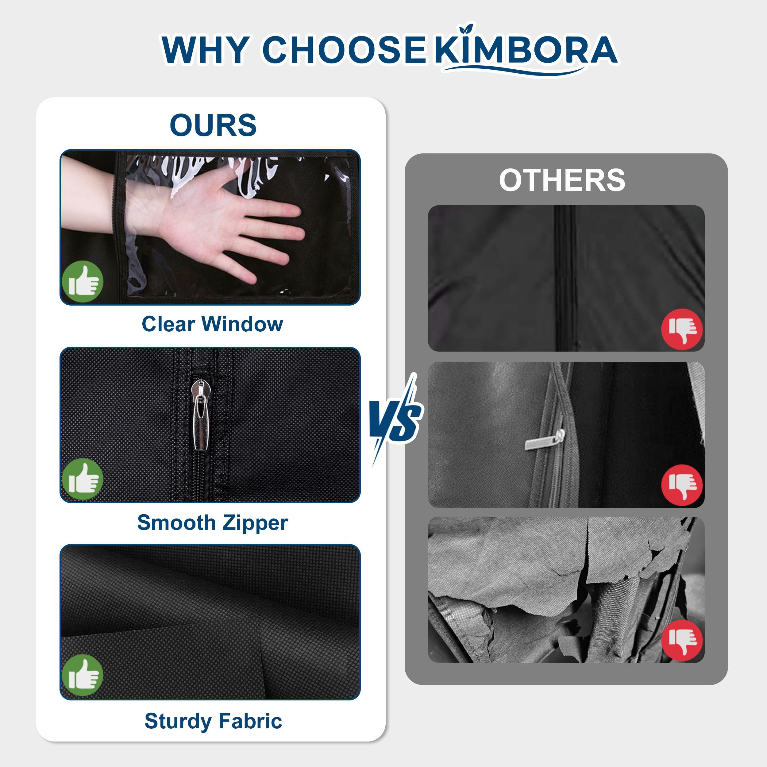 Amazon.co.jp: KIMBORA 43インチ スーツバッグ クローゼットの収納や